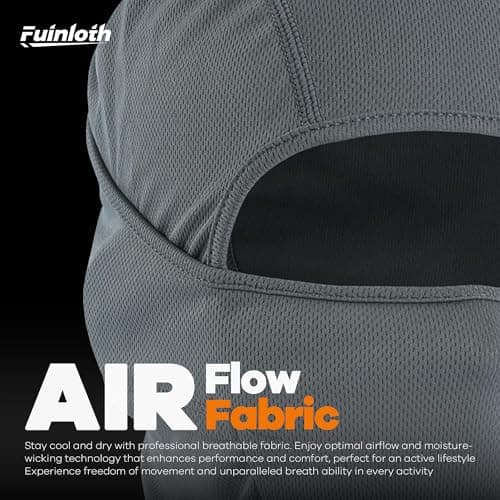 fuinloth Ski Mask Balaclava Motorcycle Cycling Summer UV Unisex White — view 2