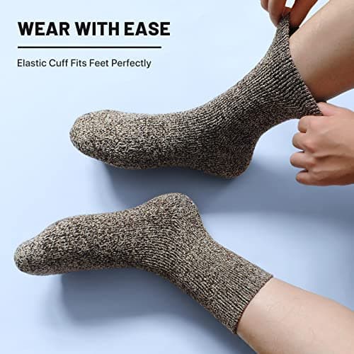 SIMIYA Merino Wool Socks for Men, Winter Thick Hiking Socks — view 2