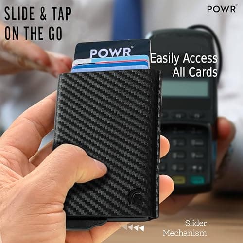 POWR Carbon Fibre Metal Card Holder - RFID Card Holder Wallet — view 3