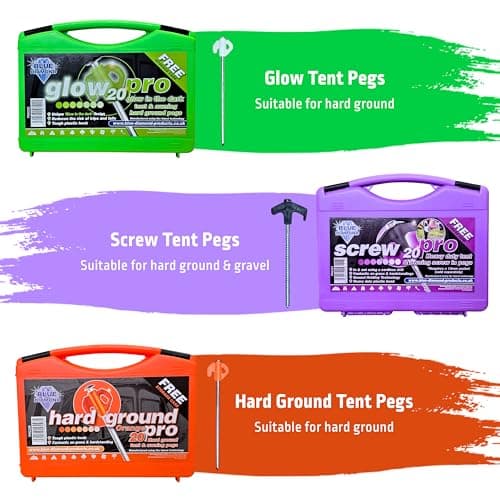 Blue Diamond Glow in the Dark Tent Pegs Pack of 20 for Tents & Awnings — view 2