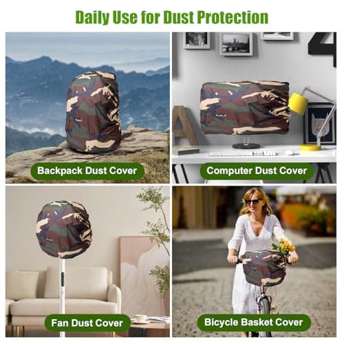 Bomiclss 2 Pack Cover for Backpack 20-28L Small Waterproof Rain Cover for Backpack Waterproof Bag Cover Small for Hiking Cycling Camping Travel (L) — view 2