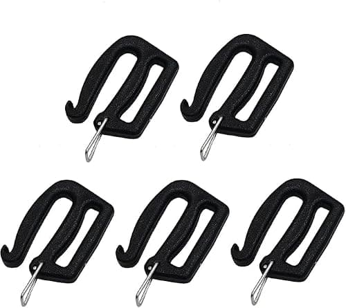Opemg 12 Pcs Black 25mm/1inch G Hook Webbing Connecting Buckles Adjustable Plastic Tri-Glide Slides Backpack Strap Clips Replacement for Luggage Outdoor Camping Sports Buckles — view 6