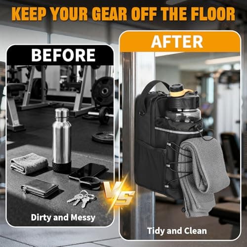 HUNTVP Magnetic Gym Bag Water Bottle 1.8L, Multi Pocket Water Bottle Carrier with Detachable Shoulder Strap Reflective Strip, Portable Crossbody Bottle Holder for Sports Outdoor Travel — view 3