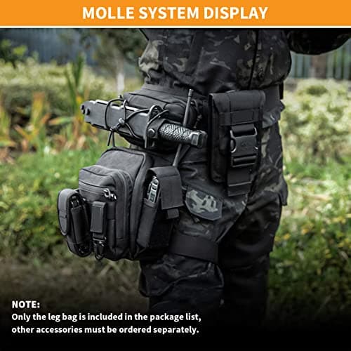 Huntvp Drop Leg Bag Thigh Bag Motorcycle Waist Bag Utility Belt Leg Bags Cross Over Hip Pack Pouch for Women Men Motorbike Metal Detecting Accessories Cycling Hiking Traveling Camping — view 6