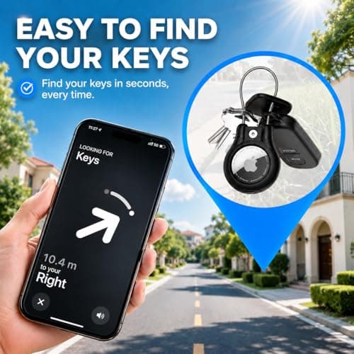 Citymore for Airtag Holder with Wire Cable,Secure Airtag Keyring,Waterproof for Apple AirTag (1st & 2nd Generation) Case for Keys,Key Ring,Luggage Black,White,Blue,Orange — view 5