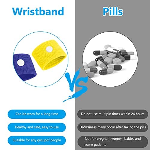 ACWOO Motion Sickness Wristbands, 6 Pairs Natural Sickness Bands for Kids & Adults, Anti-Nausea Wristbands for Car Sea Sickness, Relief Wristbans for Sea Flying Travel (6 Pairs -B) — view 3