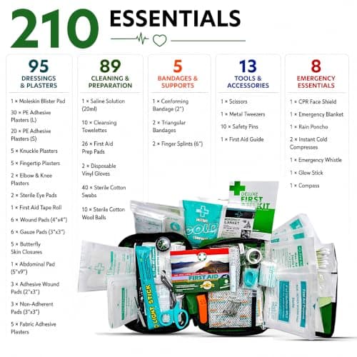 210 Piece Premium First Aid Kit for Car, Home, Travel, Workplace & Outdoors — view 5