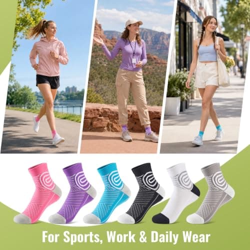SukModen Ankle Compression Socks for Women, 3 Pairs Running Socks — view 2