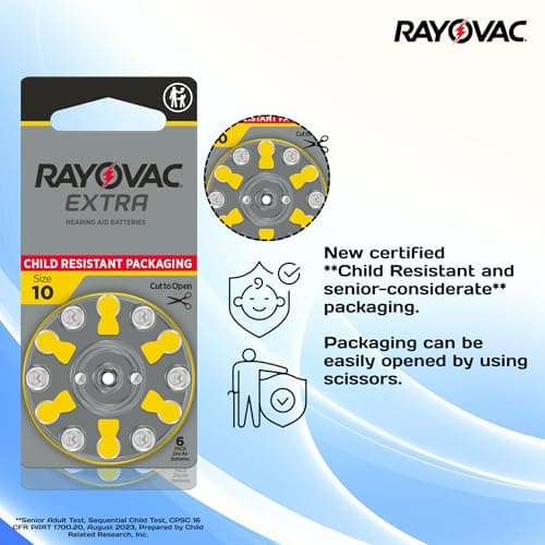 Rayovac Extra Advanced Hearing Aid Batteries, Size 312, Brown Tab, PR41, Pack of 60 — view 4