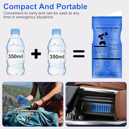6 Pcs Portable Urinal for Women Men, 700 ml Urine BagsPee Bags, Emergency Toilet Vomit Bags for Travel Urinals, Portable Camping Toilet Bags with Gel for Traffic Jam Hiking Camping Adults Pregnant — view 5