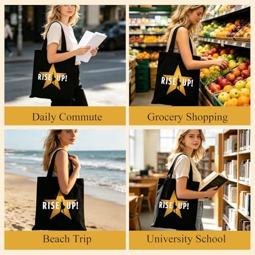 Xenovate Hamilton Canvas Tote Bag, Hamilton Merch Totebag for Musical Fans, Reusable Canvas Shoulder Bag for Shopping, School, Work, Travel and Daily Use — view 2