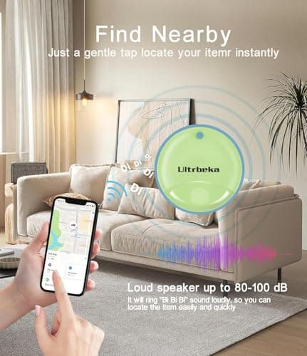 Ultrbeka Air Tracker Tag 4 Pack, Bluetooth Item Finder for Keys, Wallet, Luggage and Bags, MFi Certified, Works with Apple Find My, IP67 Waterproof Smart Tracker with Replaceable Battery — view 5