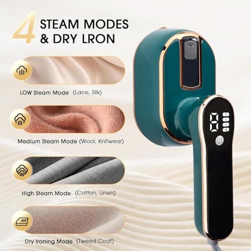 Travel Clothes Steamer Portable Iron - 2 in 1 Powerful Steam Clothing — view 2