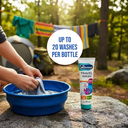 Dr Beckmann Travel Wash Gel Non Bio 100ml Compact Laundry Detergent for Hand Washing Clothes While Travelling Gentle on Fabrics and Skin Ideal for Holidays Business Trips and Camping — view 6