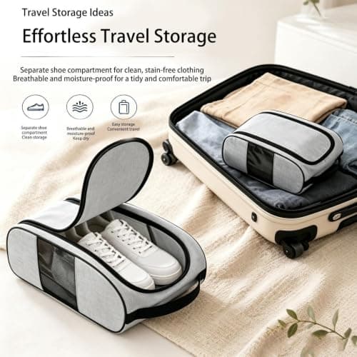 Shoe Travel Bags for Packing Waterproof with Handle Large Opening — view 4