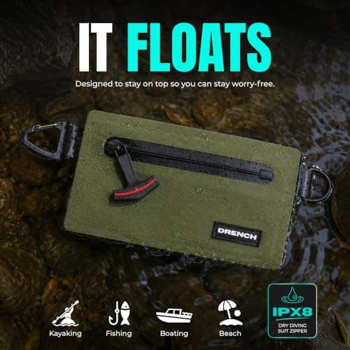 Drench Waterproof Wallet for Beach & Water Adventures, Green — view 5