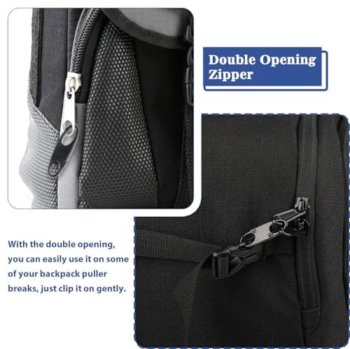 DIVINA VITAE Zipper Clips Anti Theft Deterrent, 6PCS S Carabiner Small Zipper Pull Locks Mini Snap S Hooks for Backpacks Camping Fishing Traveling Outdoor Sports (Black Silver Gray) — view 6