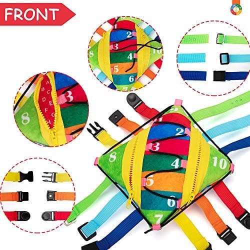 Sensory Pillow Buckle Pillow Toy,Travel Toys for Toddler Buckle Stuffed Toy — view 3