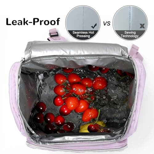 Outplea 17L Cooler Backpack Women, Small Insulated Picnic Bag Leakproof, 18-Can Thermal Rucksack for Beach Camping Lunch Travel, Purple — view 4