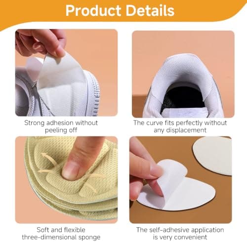 11 Pairs Heel Repair Patch Set, Self Adhesive Cushion Protector Inserts for Sneaker Trainer Interior Lining Restoration, Footwear Maintenance Accessories for Walking Running Travel Office Comfort Use — view 3