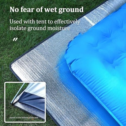 Birtern 200x200cm Aluminum Camping Mat, Sleeping Foam Pad, Insulating Foldable Foil Blanket for Outdoor Travel Picnic — view 4