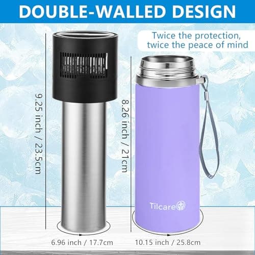 Electric Insulin Cooler Travel Case with USB Charger & Bio Gel - Unlimited Hours, Insulin Pen Cooler - Holds up to 6 Pen, Medication Cooler for Travel TSA-Approved, Travel Medicine Cooler - Lavender — view 6