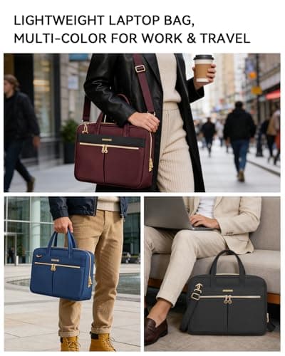 Ferkurn Laptop Bag Case for Women Men Briefcase Messenger Computer Bag with Shoulder Compatible with Macbook Pro/Air, HP Pavilion, XPS, Ideapad, ASUS, Acer, Samsung, Purple, 15 15.6 16 Inch — view 6