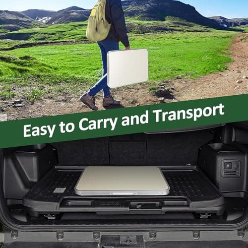 2FT Folding Table, Portable Camping Table for Craft, DIY & Garden (Silver) — view 6