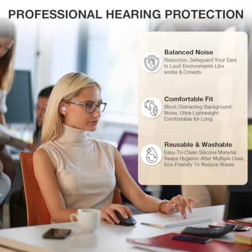 BUTBU Ear Plugs for Sleep, Reusable Noise Reduction Earplugs — view 4