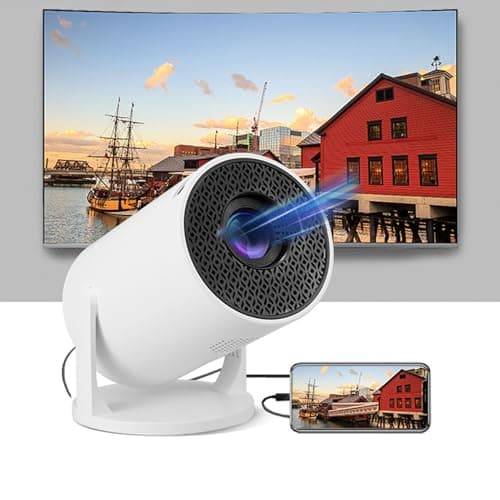 Mini Projector with 2.4G, 1080P Support Portable Projector, 180° Rotatable 90'' Screen Movie Projector Auto Keystone Compatible for Laptop, PC, Smartphone