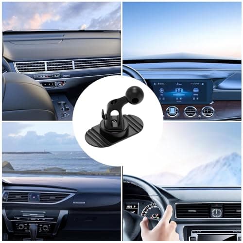Car Phone Holder Mount - Ball Head Dashboard Phone Holder,Car Phone Base for Dash, 360° Rotation, Sturdy, Shock Absorbing — view 4