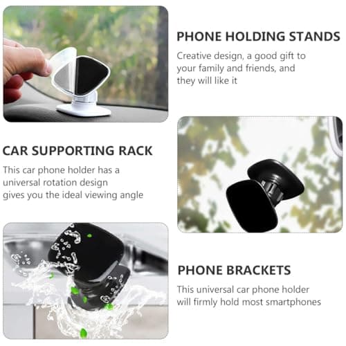 STOBAZA Phone Holding Stands Auto Multifunctional Phone Brackets for Car Dashboard and Windscreen Mounts Adjustable Cradle with Strong Suction for Smartphones Creative Design Black — view 3