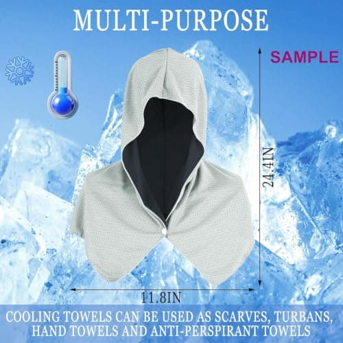 Cooling Towel,Sun Protection Cooling Towel for Hot Weather Travel,Hoodie 1P — view 5