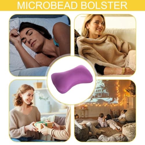 Extra Soft Microbead Travel Neck Support Pillow, Microbead Pillow For Sleeping, Portable Comfort Bean Bag Pillows For Bed Chair Home Office Travel Car Flights, Back Head Arm Wrist Ergonomic Support — view 2