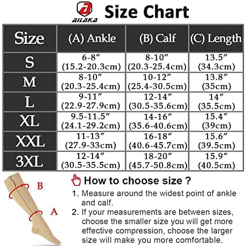 Ailaka 15-20 mmHg Zipper Compression Socks for Women Men, Closed Toe — view 5