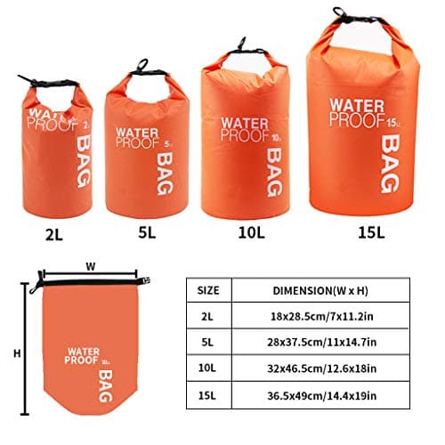 Uncle Paul Boat Dry Bags Orange 2L Outdoor Drifting Boating Fishing — view 2