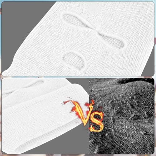 HAGOT 3 Hole Full Face Balaclava, Winter Knitted Balaclava, Ski Face Cover Unisex, Full Facecover for Outdoor Sports — view 5