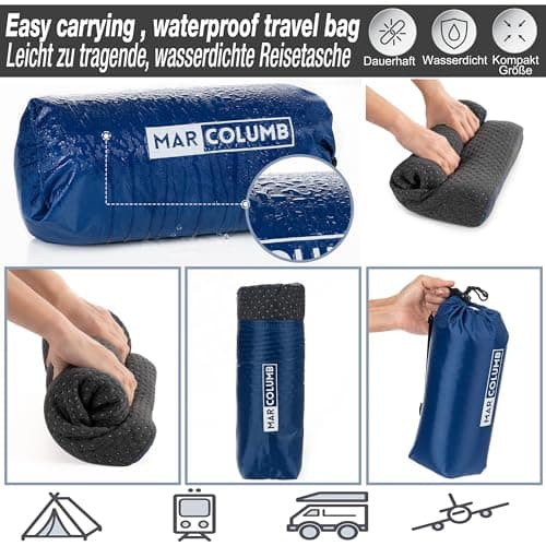 Marcolumb Travel & Camping Comfortable Memory Foam Pillow – Easy to Carry Portable Bag – Temperature Regulating Pillow Case - Perfect for Travelling (Grey Contour) — view 4