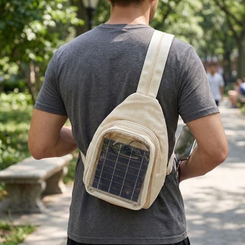 HEEPDD Solar Powered Backpack for Outdoor Travel Camping Hiking Khaki — view 5