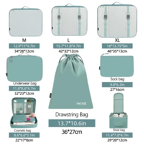 BAGAIL Packing Cubes for Suitcase 8 Set, Lightweight Luggage Packing Organizers Packing Cubes for Travel Accessories — view 2