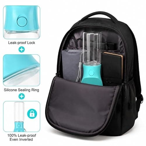 Dog Water Bottle, 350ml Spring Green Leak Proof Portable Dog Travel Water Bottle, 2-in-1 Dispenser & Dog Bowl, for Walking Hiking Camping, Food Grade Puppy Water Fountain for Outdoor Pets — view 3