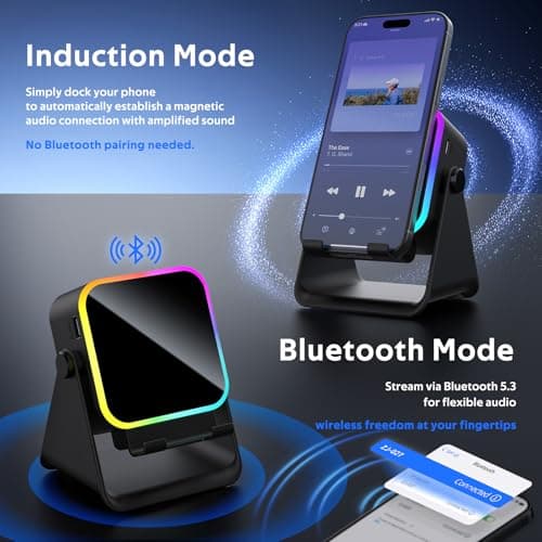 BIIB Gifts for Men, Induction Bluetooth Speaker for Mobile Phone Stand — view 2