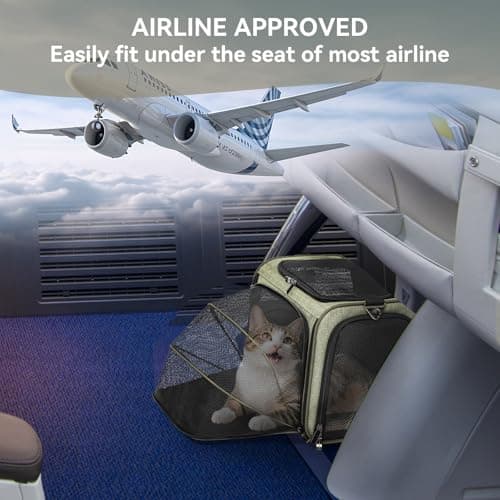 Petsfit Small Cat Carrier Airline Approved ，Expandable Carrier for Kitten Puppy Bunny,41L x 23W x 25H centimetres — view 5