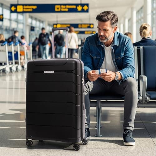 Aerolite Large 28in 100L Polypropylene Hard Shell 8 Wheel Spinner Suitcase — view 5