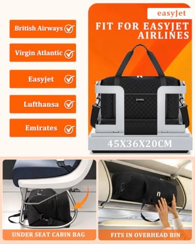 ETRONIK Easyjet Cabin Bag 45x36x20, 32L Travel Duffle Bag Underseat — view 2