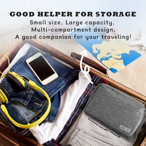 Aucuu Hanging Toiletry Bag, Cosmetics Makeup Bag, Wash Bag Cosmetic Bag with Hook & Handle, Foldable Travel Wash Bag with 2 Drawstring Bag, Organizer for Men Women, Business Trip, Vacation — view 6