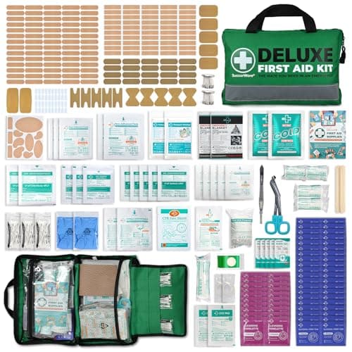 SuccorWare 380 Pieces Deluxe First Aid Kit Compact Trauma Medical Kits with Assorted Bandages, Instant Cold Pack, Emergency Blanket for Home, Travel, Office, Camping, Vehicle, Emergency Kits(Green) — view 2