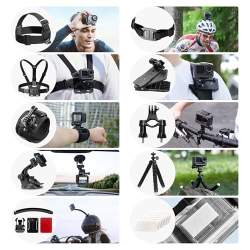 AKASO 42 in 1 Action Camera Accessory Kit, Compatible with GoPro Hero10/Hero9/Hero8/Hero7/GoPro Max/Insta360/DJI Osmo Action Apexcam — view 3
