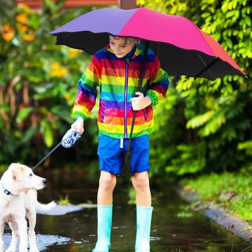 Cunno 12 Pieces Rainbow Umbrella Portable Tri Folded 8 Ribs Travel Umbrella Windproof Compact Collapsible for Women Men Kids Rain Travel — view 5