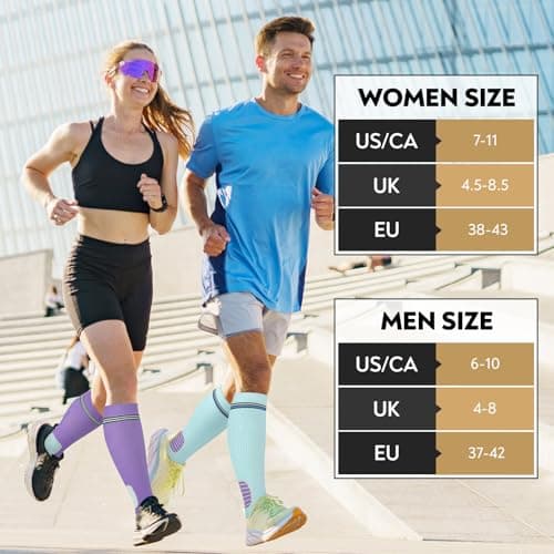 Queenshin Compression Socks Women Flight Knee High Light Support Stockings — view 3